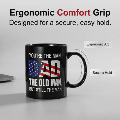 🔥[Father's Day Gift]Black mug with patriotic US flag design.