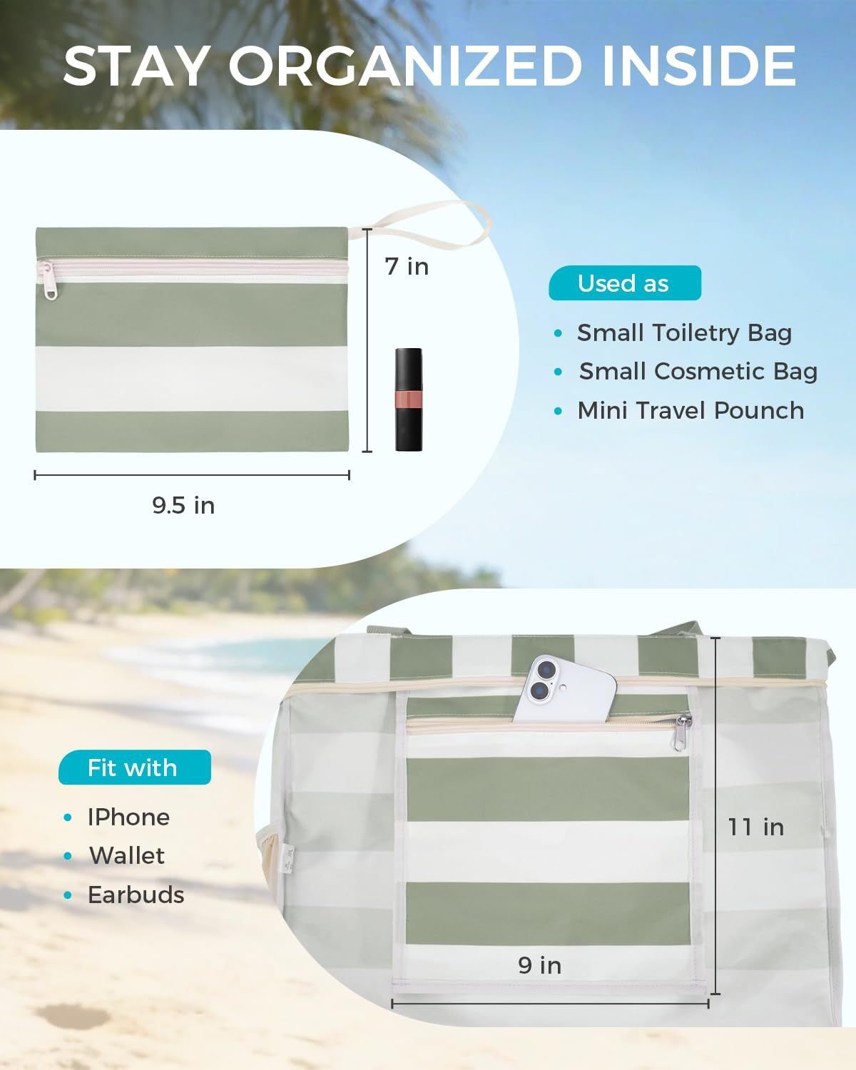 🏖️Your Beach BFF: Waterproof, Sandproof & 40oz Cup Ready.