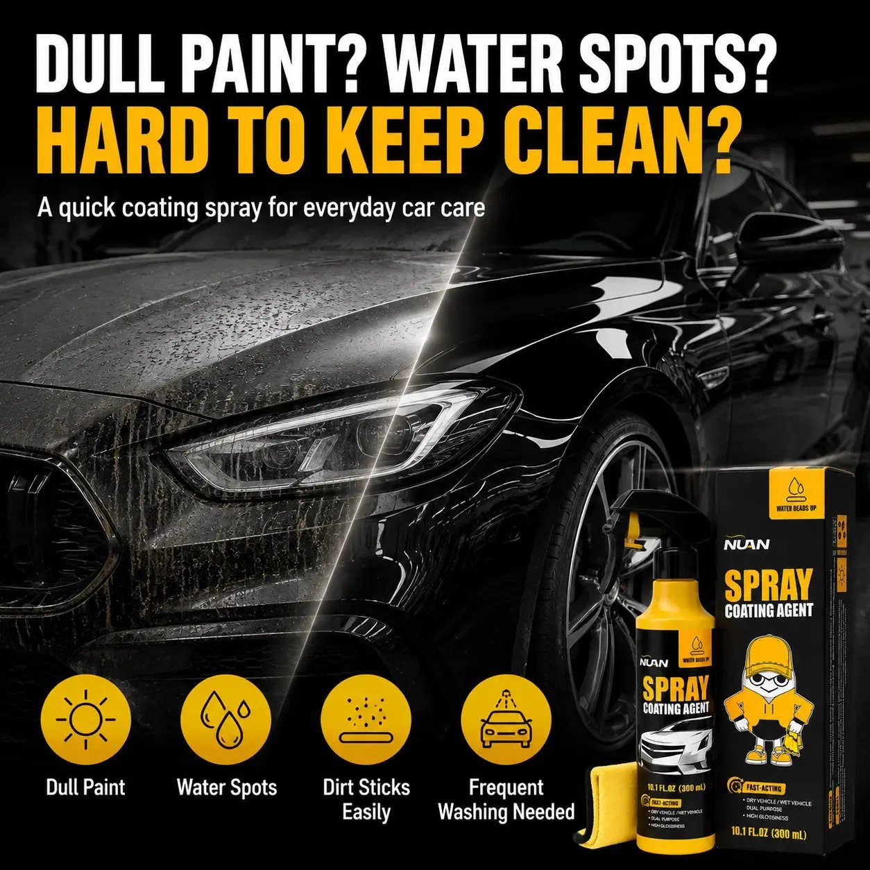 🔥Buy More Save More🔥Car Coating Spray-Professional Spray Coating with Superior Water Beading & UV Defense