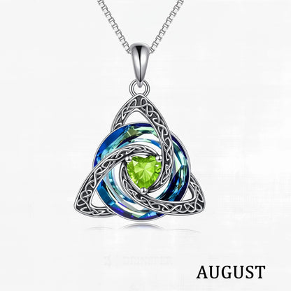 Birthstone Celtic Knot Necklace for Women