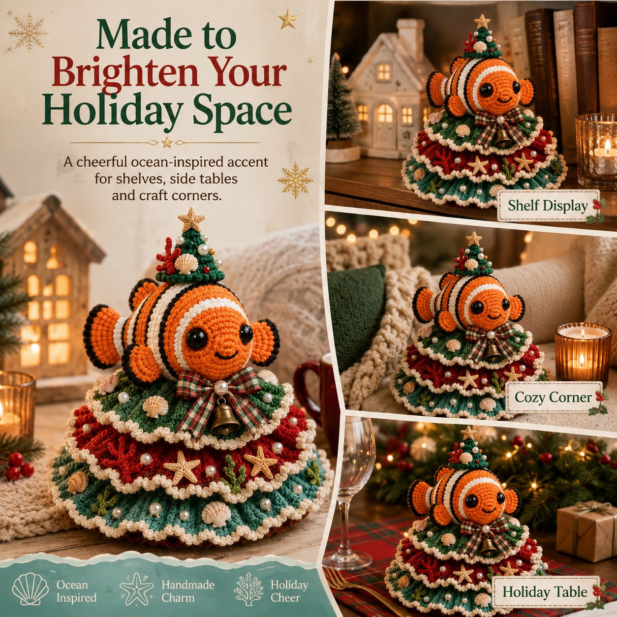 ⏳ Last Day 49% OFF – 🌊 Beginner-Friendly DIY Layered Ocean Christmas Yarn Art Kit Collection | Complete Kit with All Tools & Step-by-Step Guide Included 💕