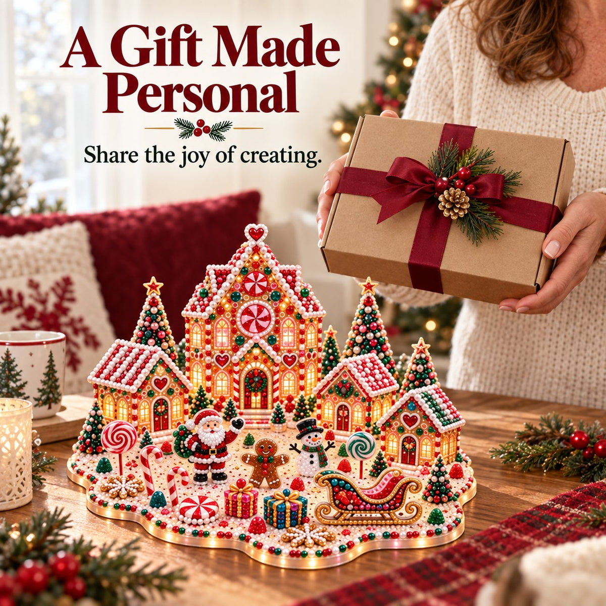 Magisches Weihnachtsdorf – DIY-Schmuckstein-Set für eine festliche Tischdekoration