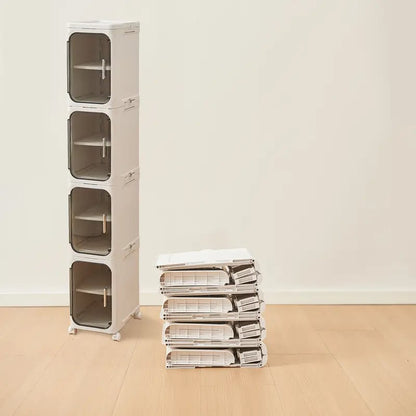 4-Tier Slim Plastic Storage Cabinet