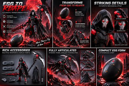 🔥HOT--😡Egg-to-Reaper Transforming Figure – 2-in-1 Mechanical Egg & Poseable Warrior