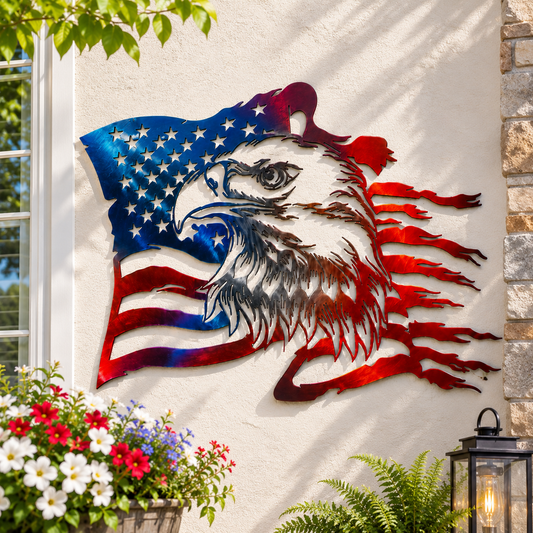 Patriotic Bald Eagle American Flag Wall Decor