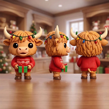 🔥HOT SALE🔥🐮 Highland Cow Advent Calendar 2027 | Cute 3D Highland Cow Mini Figurines Advent Box