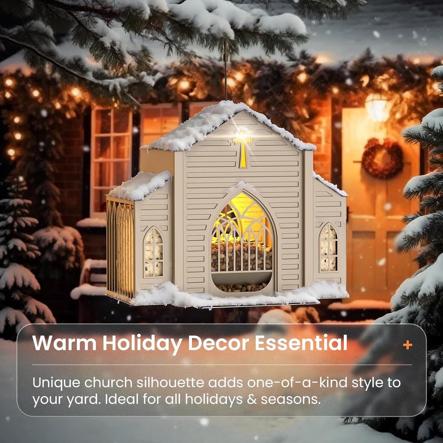 🔥✝️Church-Shaped Metal Solar Bird Feeder(✨Same as in the video)