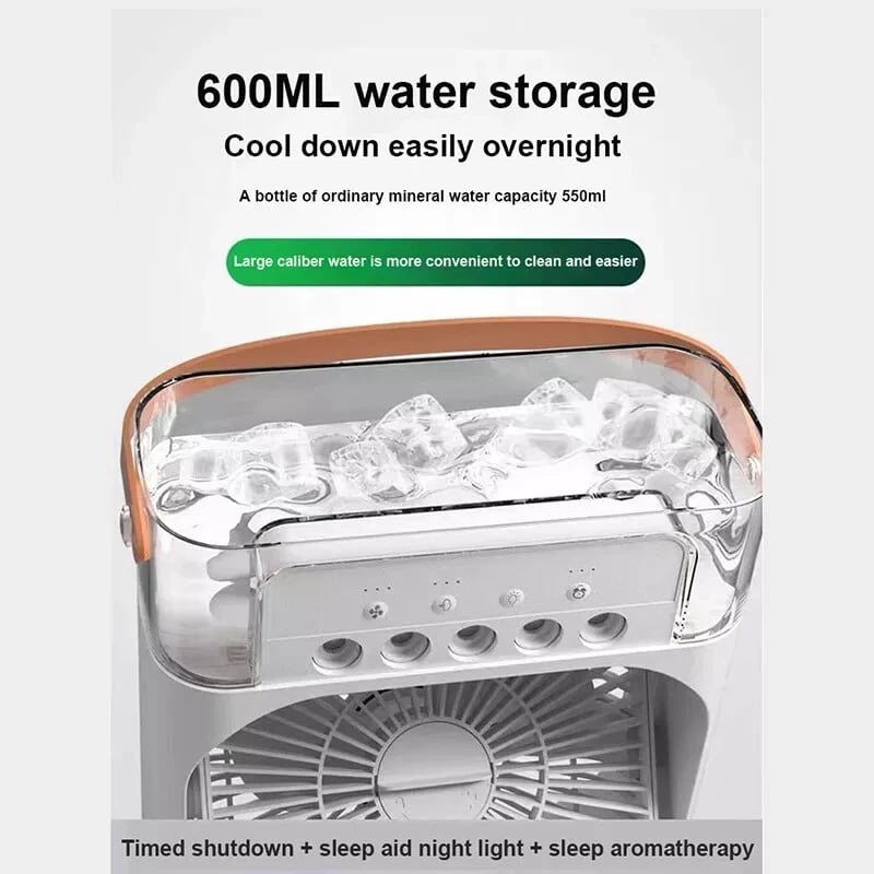 Portable Misting Desk Fan – USB Rechargeable Air Cooler with 3 Speeds & Humidifier