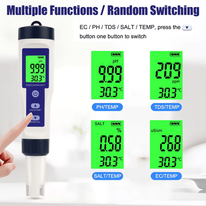 🔥5-in-1 Digital Pool Salt & pH Tester