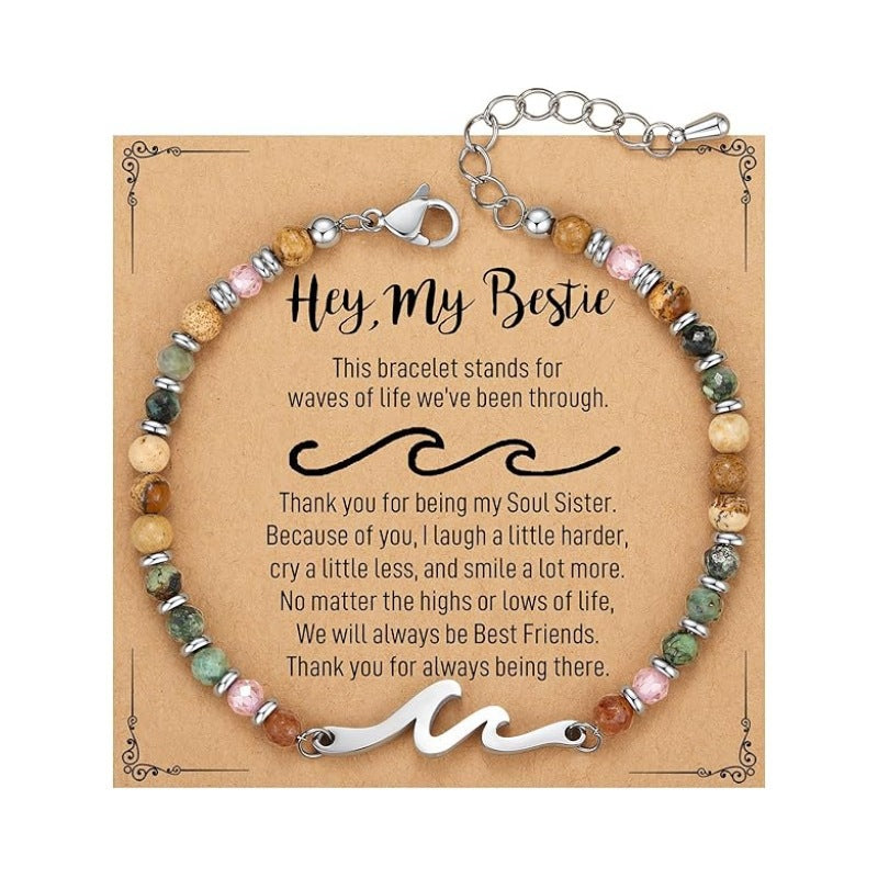 Dainty Gemstone Wave Bracelet