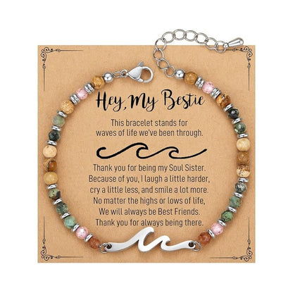 Dainty Gemstone Wave Bracelet