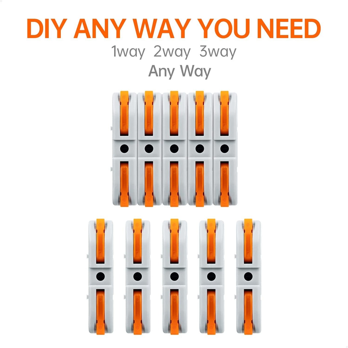 Universal Quick Lever Electrical Wire Connectors (24-12 AWG) Assortment (50/100Pcs)