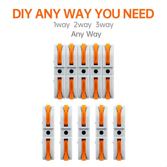 Universal Quick Lever Electrical Wire Connectors (24-12 AWG) Assortment (50/100Pcs)