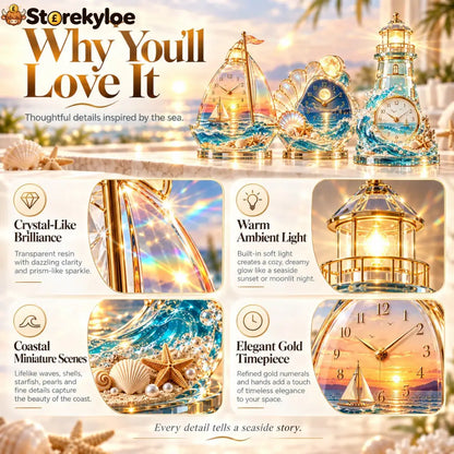 🌊 Coastal Glow Crystal Clock Collection, Bring the Beauty of the Sea Home ✨ - All Style
