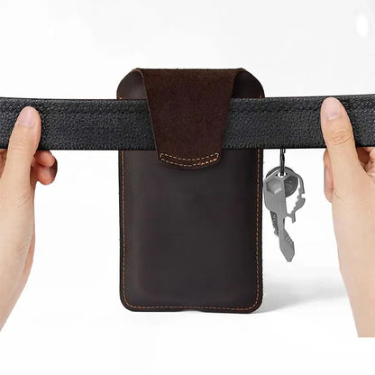 Vintage Cowhide Leather Waist Bag