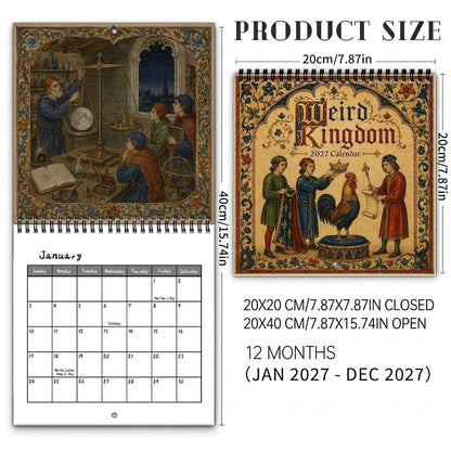🔥LAST DAY 48% OFF - 👑Weird Kingdom 2027 Wall Calendar – 12 Months of Curious Portraits & Whimsical Moments