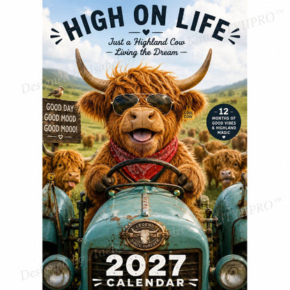🏡2027 Highland Cow Calendar – 12 Months of Fluffy Fun, Farmhouse Charm & Moo-velous Moments🐮