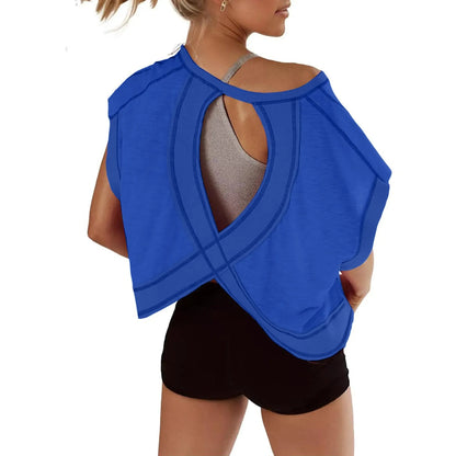 Hot Sale🔥Women's Asymmetrical Batwing Sleeve Tee – Summer Comfort with a Stylish Edge☀️