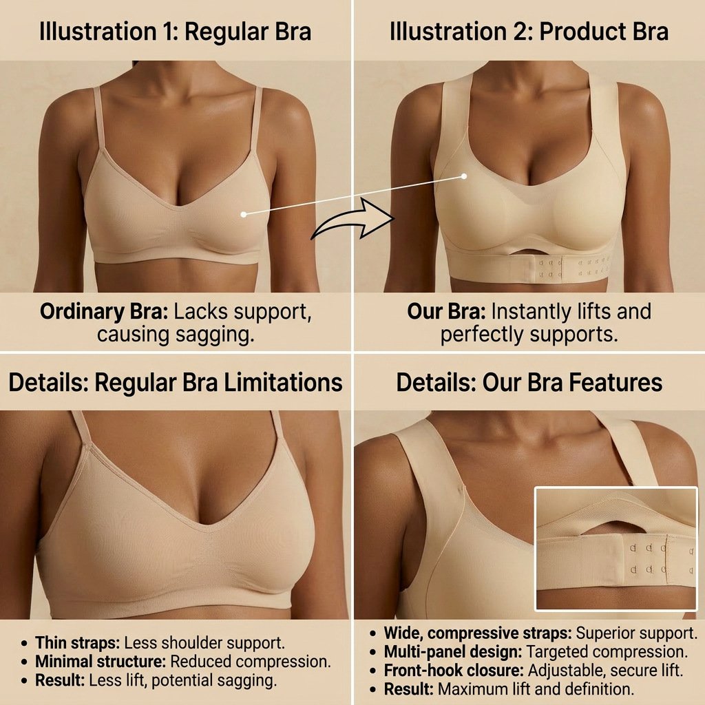 ✨ Women’s Posture Wireless Bra — Breathable Non-Removable Molded Cups