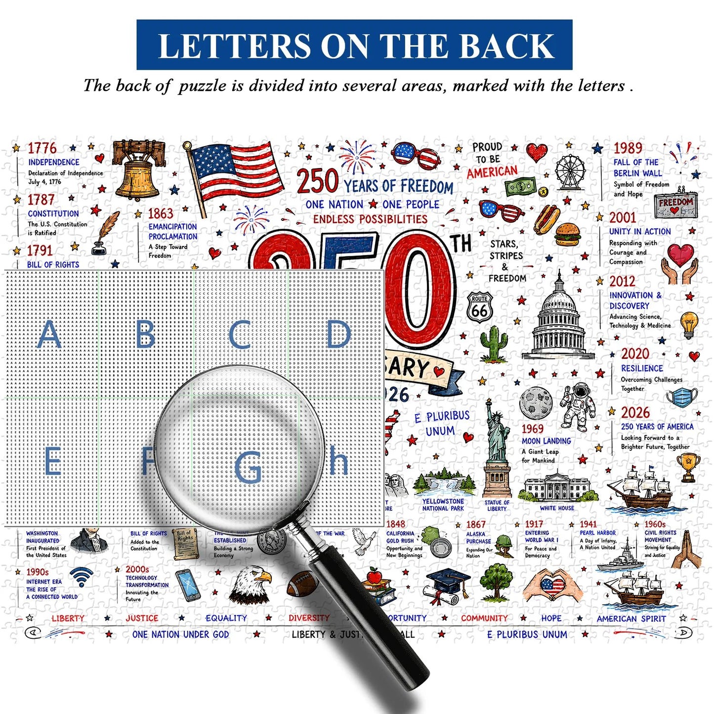 🧩 Patriotic America Jigsaw Puzzle 1000 Pieces 🎁Buy 2 Free Shipping