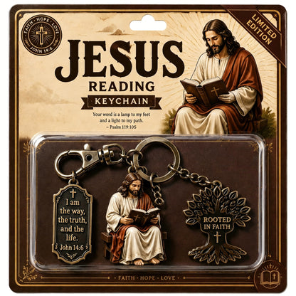 🔥Last Day 49% OFF🔥 - ✝Jesus Reading Keychain