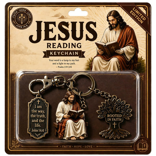 🔥Last Day 49% OFF🔥 - ✝Jesus Reading Keychain