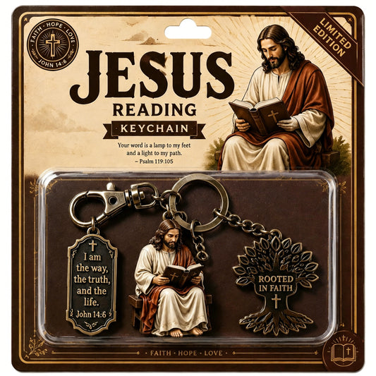 🔥Last Day 49% OFF🔥 - ✝Jesus Reading Keychain