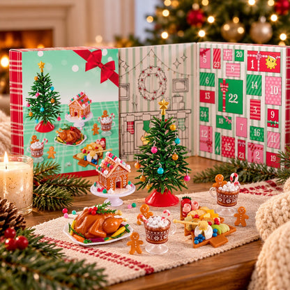 ⏰ LAST DAY 49% OFF - 🎄 24-Day Holiday Miniature Advent Calendar | Craft Your Magic