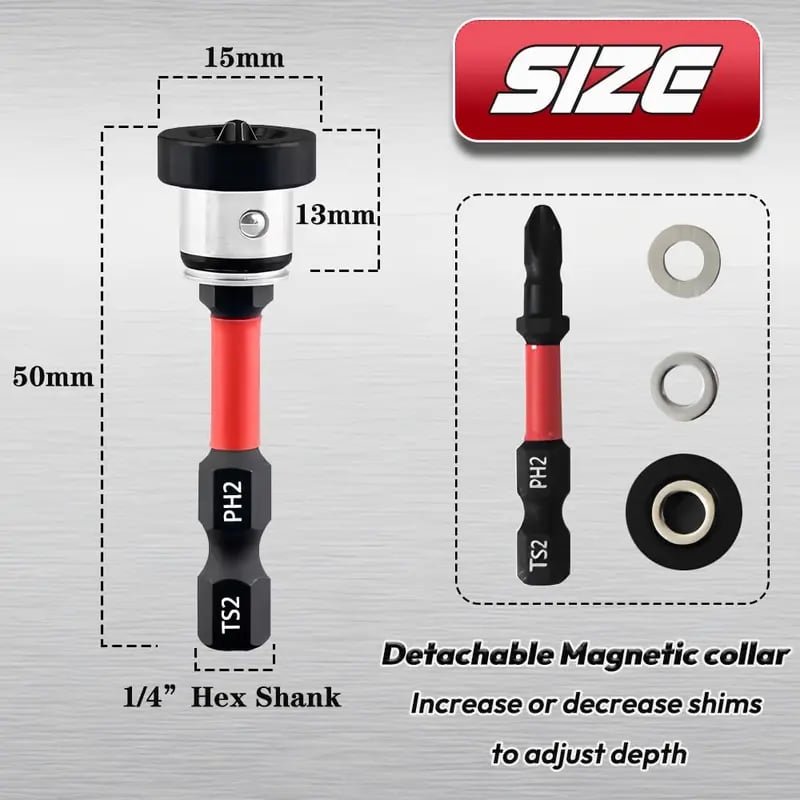 5pcs Drywall Bit Attachment with Depth Stop