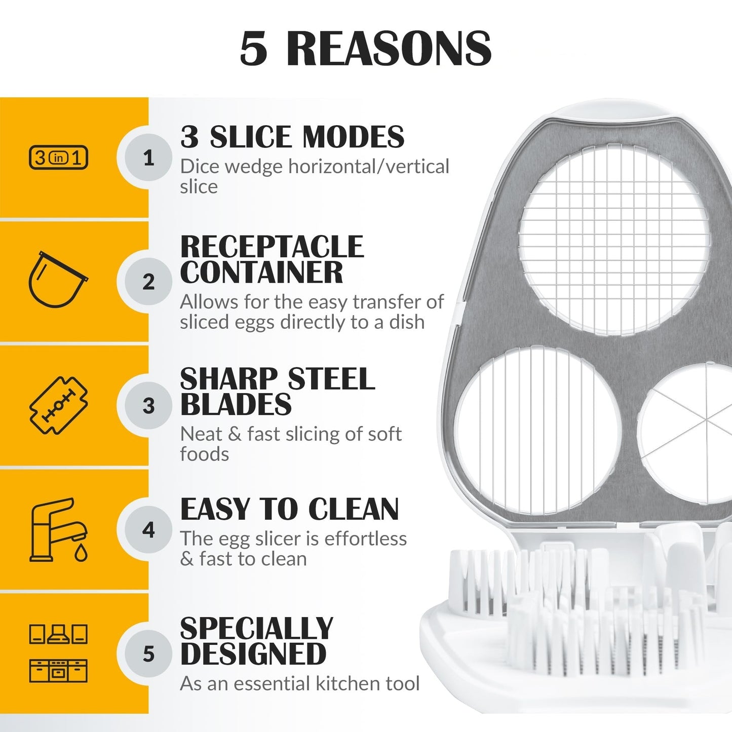 3-in-1 Egg Slicer & Dicer – Multi-Function Kitchen Tool