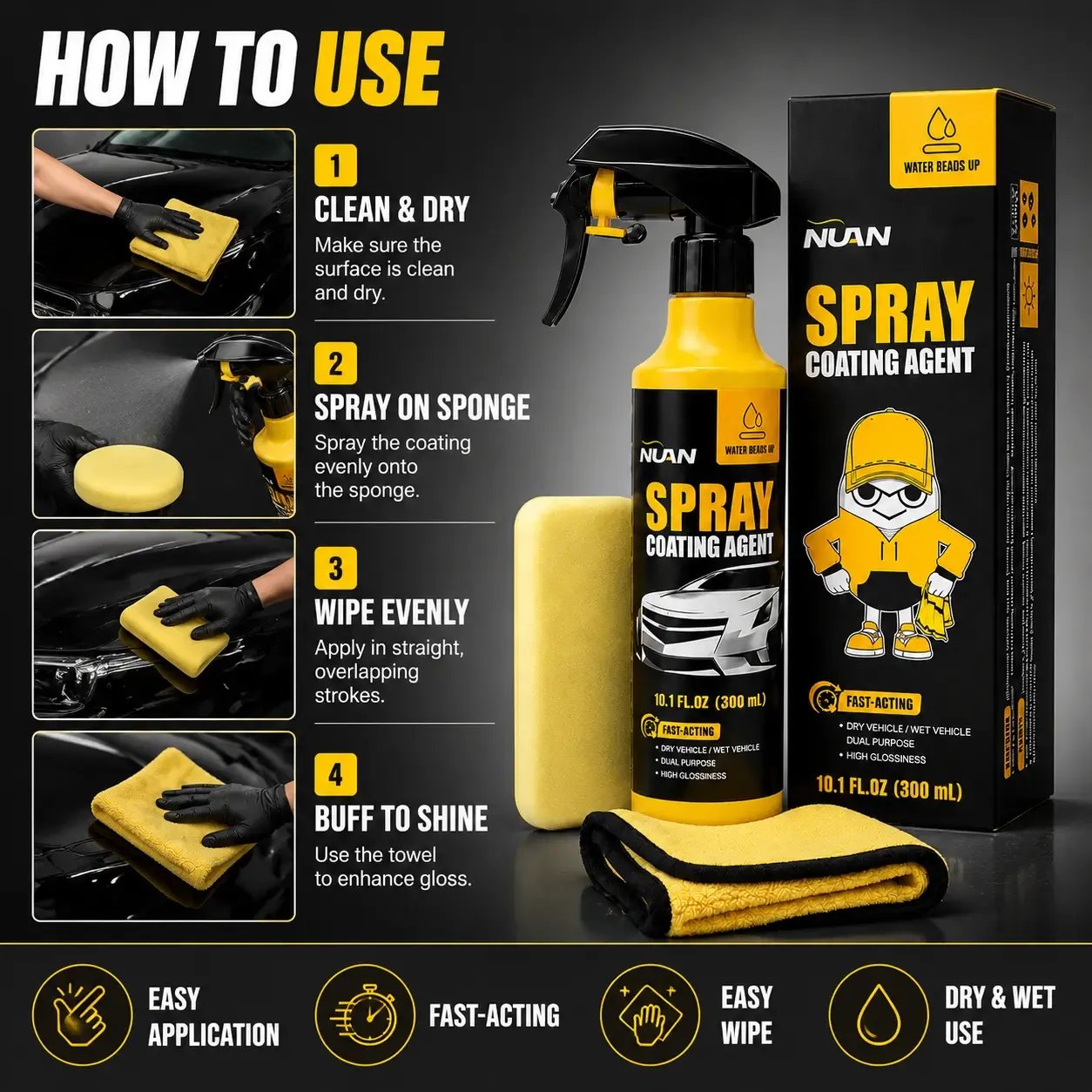 🔥Buy More Save More🔥Car Coating Spray-Professional Spray Coating with Superior Water Beading & UV Defense