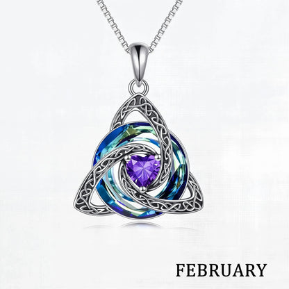 Birthstone Celtic Knot Necklace for Women