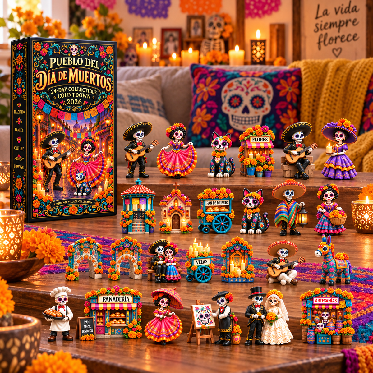 💀🌼 Pueblo del Día de Muertos 2026 – 24-Day Collectible Countdown Calendar 🎉