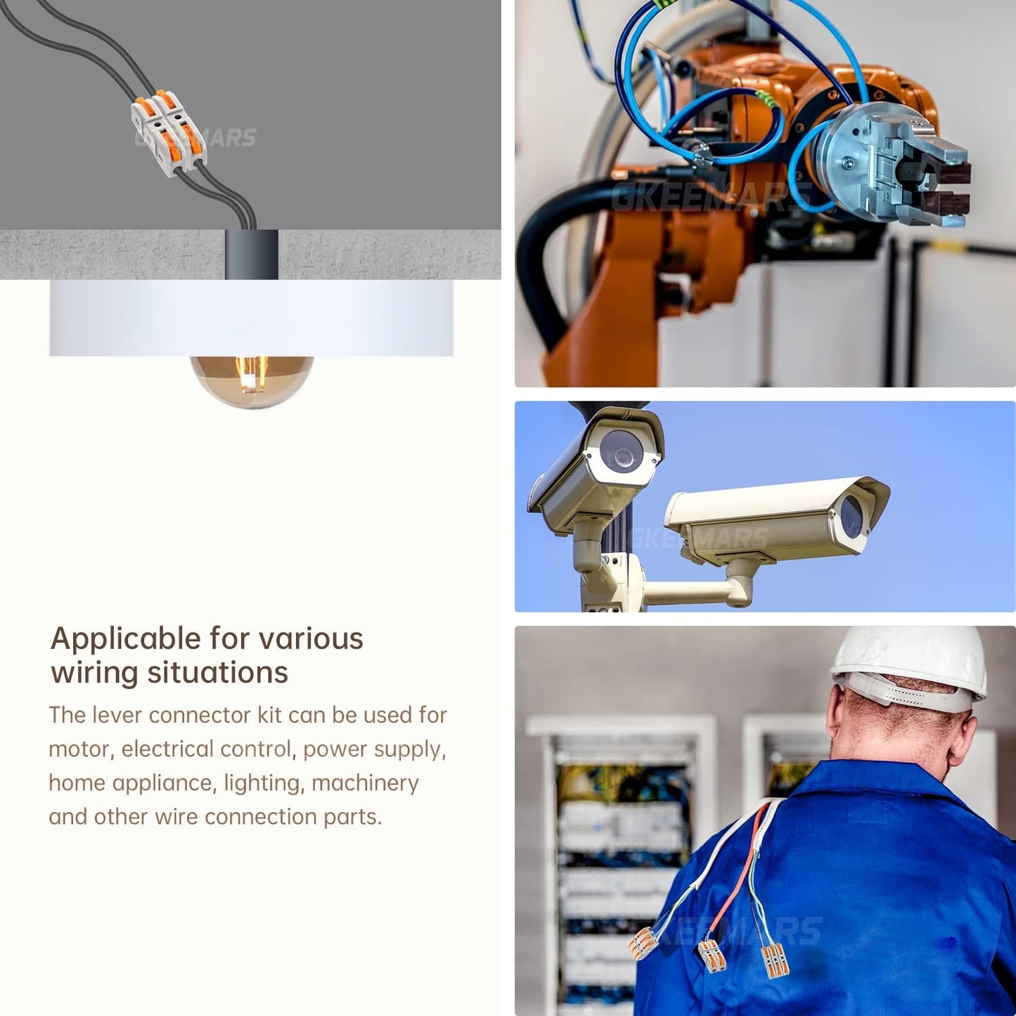 Universal Quick Lever Electrical Wire Connectors (24-12 AWG) Assortment (50/100Pcs)