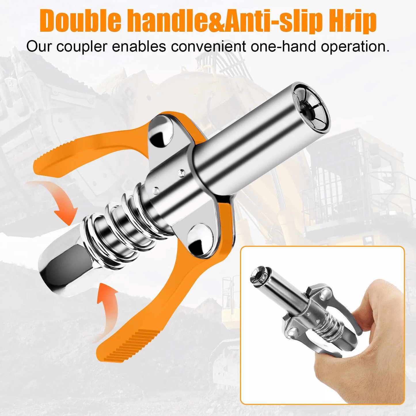 12000PSI 6-Jaw Stainless Steel Leak-Proof Universal Grease Tool Coupler