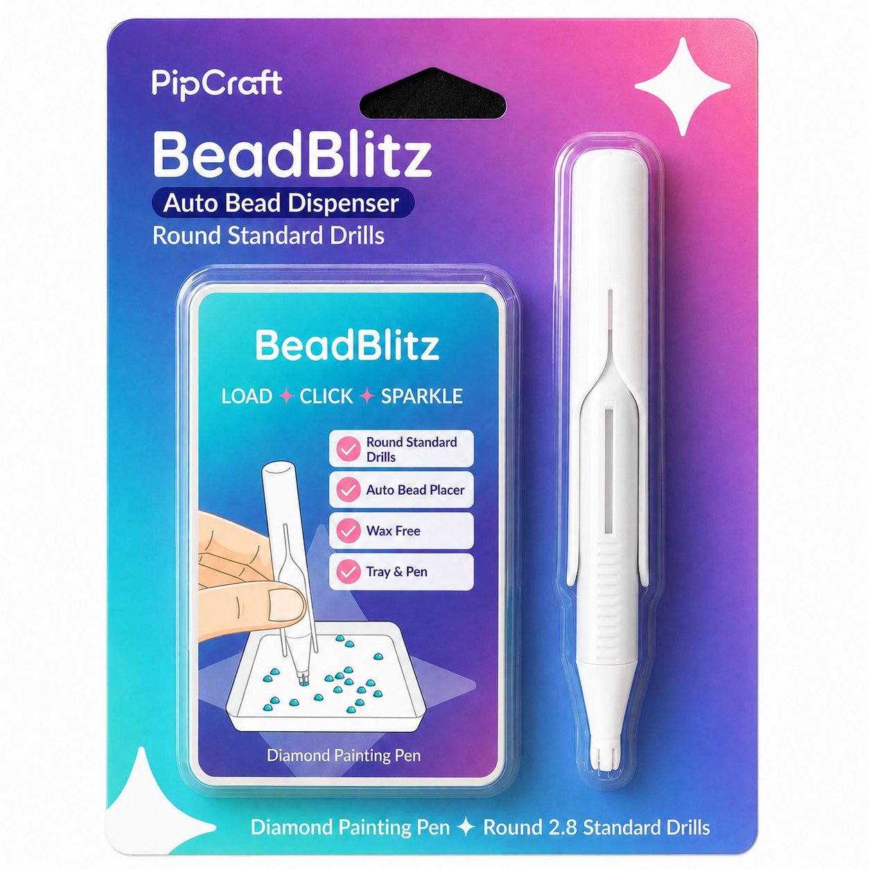 🔥Last Day 49% OFF - 💎BeadBlitz Automatic Diamond Painting Bead dispenser