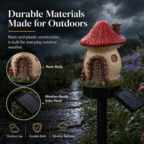 🍄✨ Turn Your Backyard Into An Enchanted Fairy Forest! Solar Mushroom Cottage Garden Light