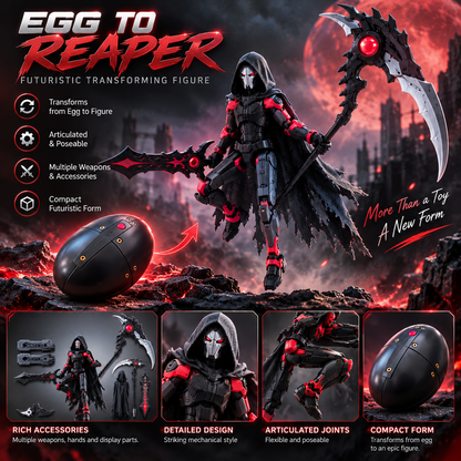 🔥HOT--😡Egg-to-Reaper Transforming Figure – 2-in-1 Mechanical Egg & Poseable Warrior