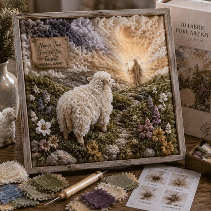 🔥 LAST DAY 49% OFF – ✝️🧵 Premium 3D Christian Fabric Poke Art Kit | No-Sew Faith Craft with Pre-Punched Board, Fabric Squares & Display Stand 🕊️✨