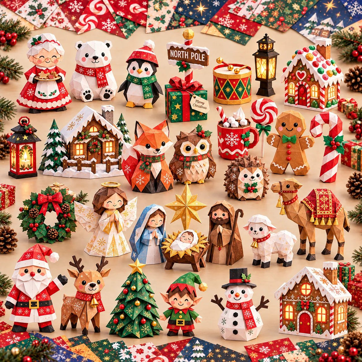 🔥🧘Relaxing & Beginner-Friendly- 3D DIY Paper Christmas(💕Step-by-Step Guide Included)