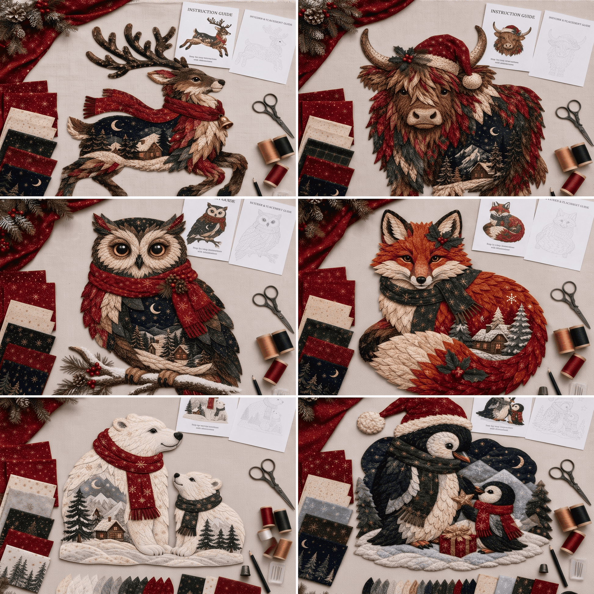 🔥Last Day 49% OFF - 🎄🎅Christmas Woodland Wildlife DIY Patchwork Kit – ✨Create a Festive Handmade Keepsake (📦Buy 2 Free Shipping)