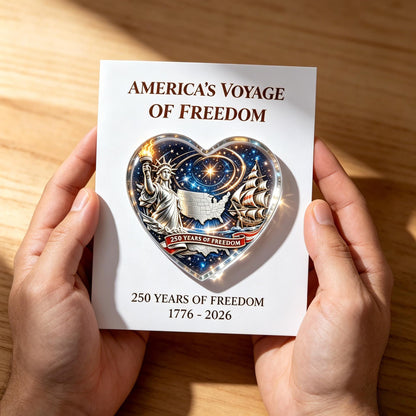 💟America's Voyage of Freedom 250th Anniversary Heart Keepsake