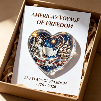 💟America's Voyage of Freedom 250th Anniversary Heart Keepsake