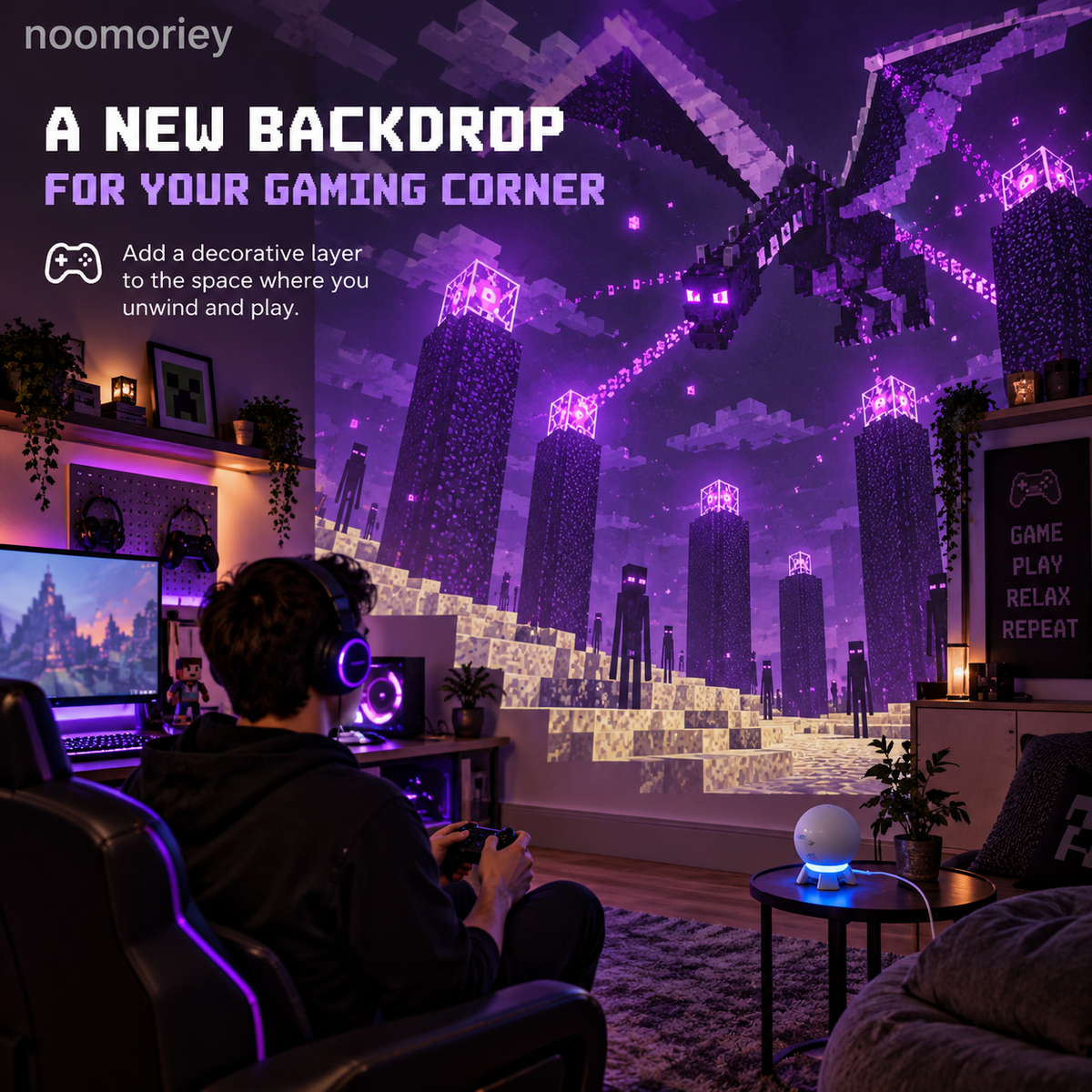 🎮 Pixel Fantasy Scene Projector – Ambient Decor for Gaming Rooms！！！