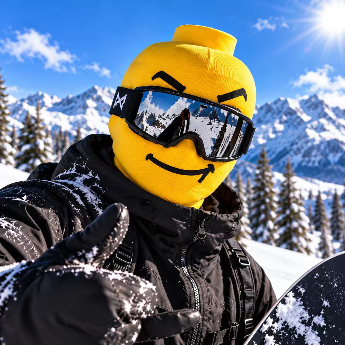 Funny Face Ski Balaclava – Cosy Knitted Winter Mask for Skiing & Snowboarding | Mask Only