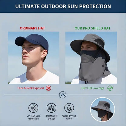 🌞Spring/Summer Fisherman's Hat Detachable Outdoor Sun-Protective Face Covering🏕️ (Adjustable & Lightweight Comfort & Unisex Fit)