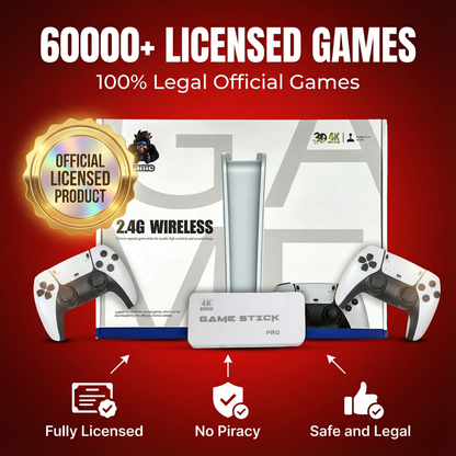 WIRELESS CONSOLE 60,000+ LICENSED GAMES + 2 FREE CONTROLLERS