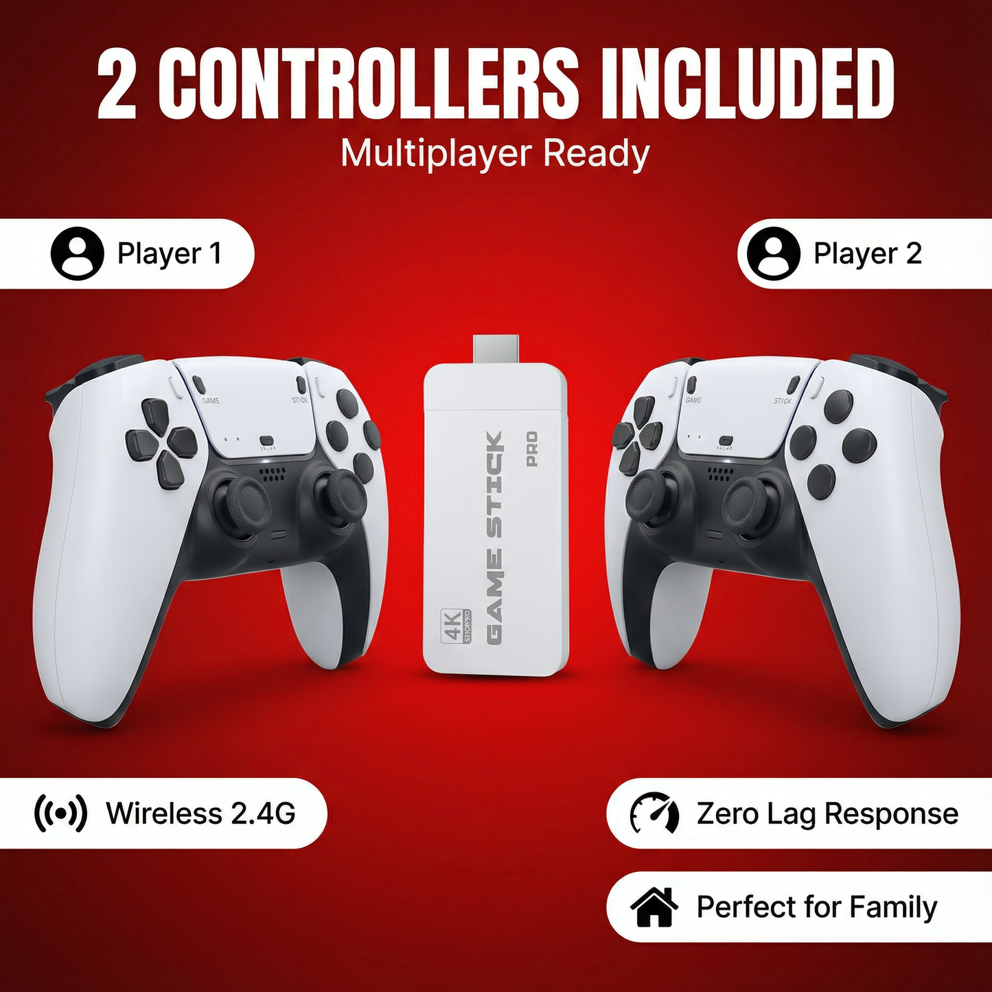 WIRELESS CONSOLE 60,000+ LICENSED GAMES + 2 FREE CONTROLLERS