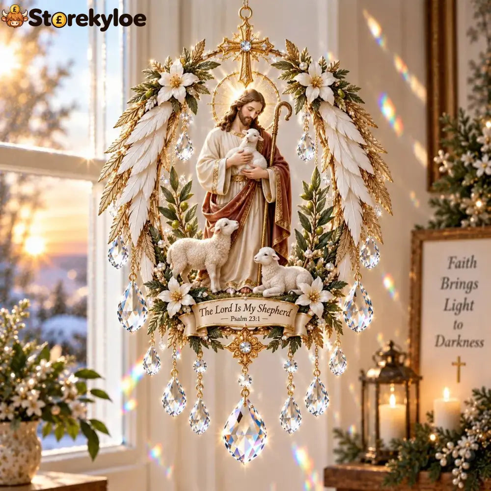 🔥HOT SALE🔥✝️ Christian Crystal Suncatcher | 5 Faith-Inspired Window Designs with Cascading Rainbow Crystals ✨ - 🐑 The
