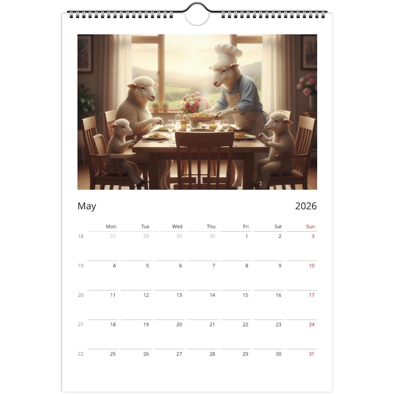 Sheep Calendar 2026 - Daily Activities